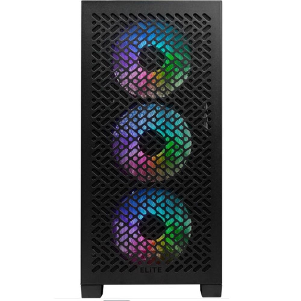 CAJA ORDENADOR GAMING COOLER MASTER ELITE 302 MATX ARGB CRISTAL TEMPLADO NEGRA