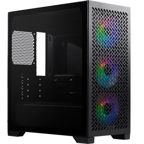CAJA ORDENADOR GAMING COOLER MASTER ELITE 302 MATX ARGB CRISTAL TEMPLADO NEGRA