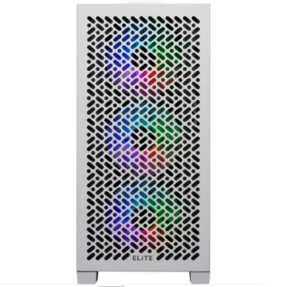 CAJA ORDENADOR GAMING COOLER MASTER ELITE 302 MATX ARGB CRISTAL TEMPLADO BLANCA