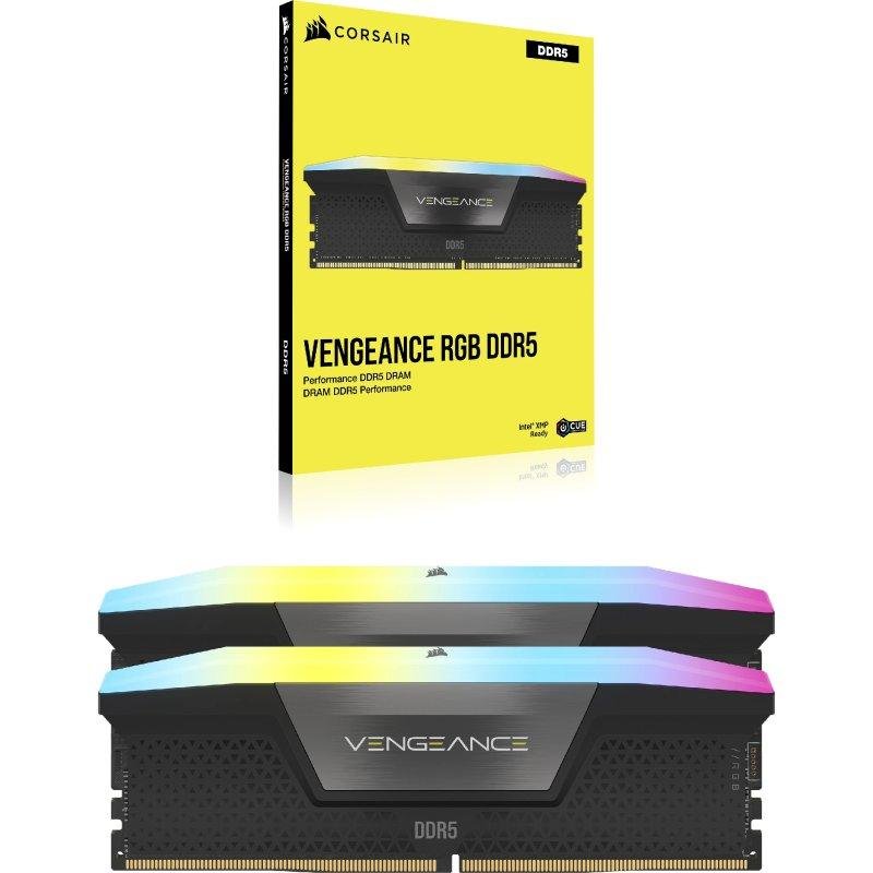 MEMORIA RAM DDR5 16GB 2X8GB CORSAIR VENGEANCE RGB / 5200MT/S / PC5-41600 / CL40 / 1.25V