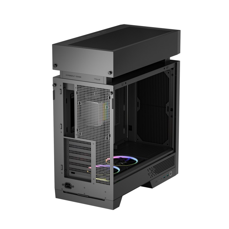 CAJA ORDENADOR GAMING DEEPCOOL CL6600 WH ATX RGB CRISTAL TEMPLADO NEGRA Y MADERA