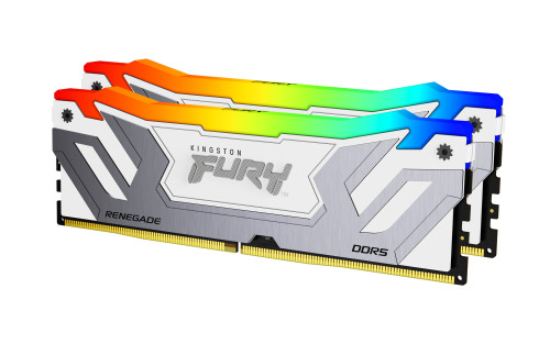 MEMORIA RAM DDR5 48GB 2X24GB KINGSTON / 8400MT/S / FURY RENEGADE RGB / CL40 / BLANCA/PLATA