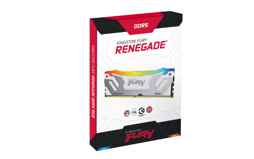 MEMORIA RAM DDR5 48GB 2X24GB KINGSTON / 8400MT/S / FURY RENEGADE RGB / CL40 / BLANCA/PLATA