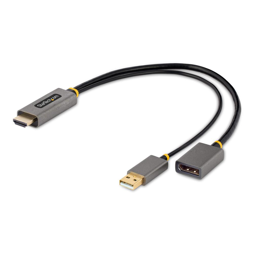 ADAPTADOR HDMI A DISPLAYPORT / USB TIPO A STARTECH 0.30M/ MACHO-MACHO/HEMBRA/ GRIS