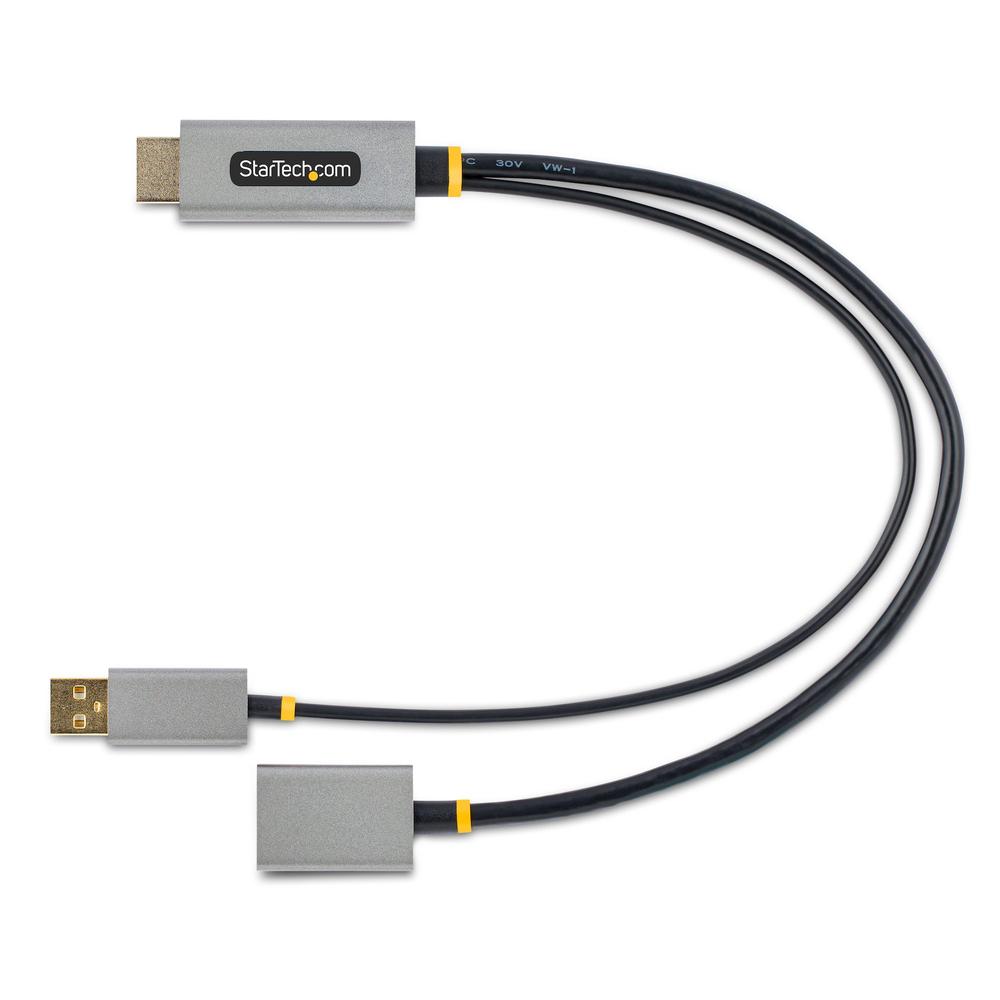ADAPTADOR HDMI A DISPLAYPORT / USB TIPO A STARTECH 0.30M/ MACHO-MACHO/HEMBRA/ GRIS