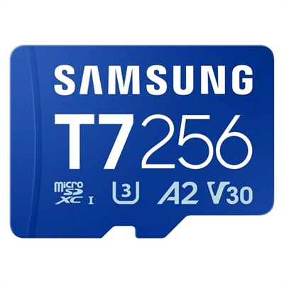 TARJETA MEMORIA MICRO SD SAMSUNG 256GB SDXC T7 CLASE10 U3 V30 A2