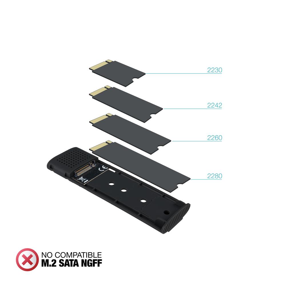 CARCASA DISCO DURO TOOQ TQE-2230B PARA SSD M.2 USB TIPO C NEGRA