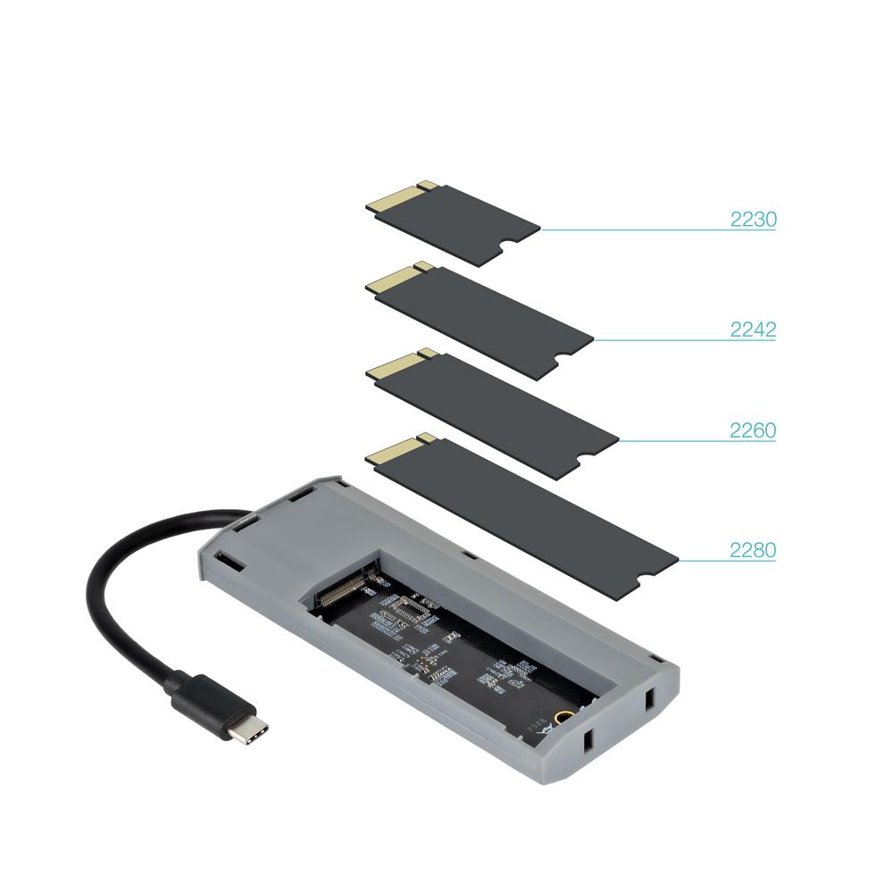 CARCASA DISCO DURO TOOQ TQE-2241G PARA SSD M.2 + HUB USB TIPO C 5 EN 1