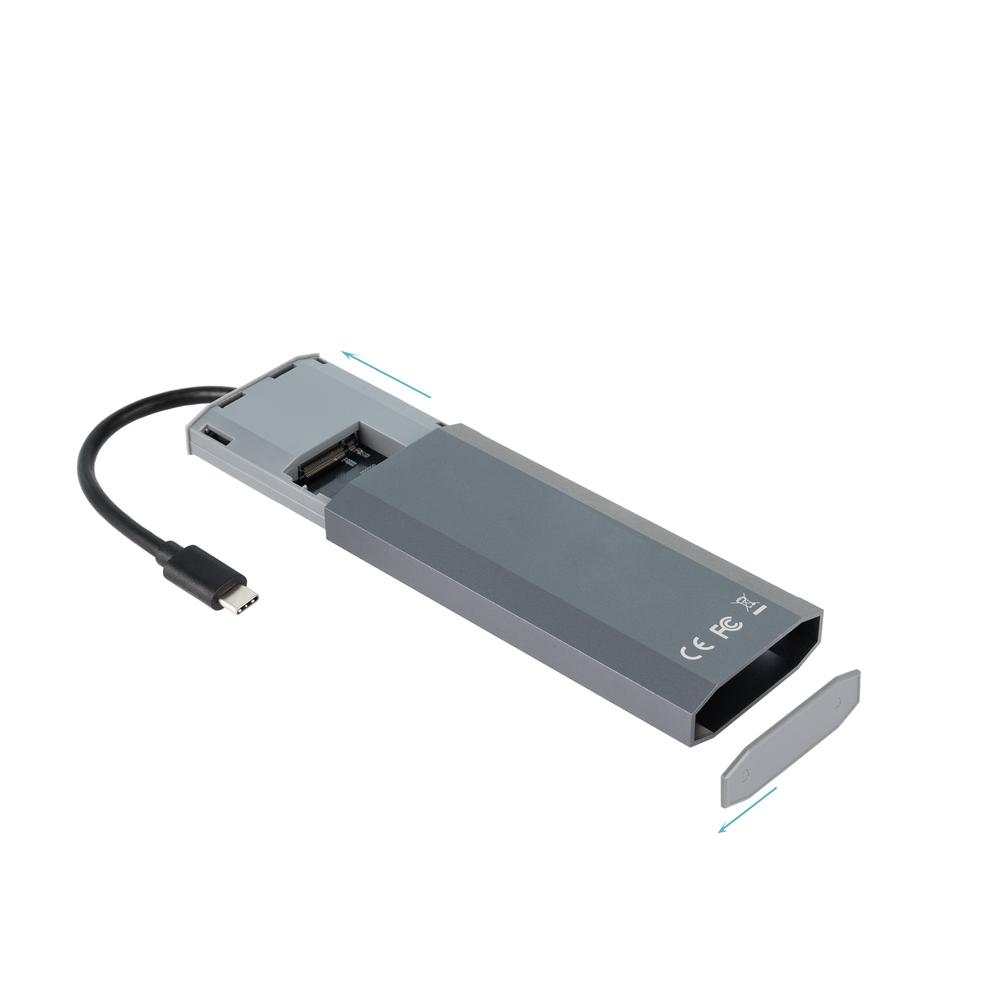 CARCASA DISCO DURO TOOQ TQE-2241G PARA SSD M.2 + HUB USB TIPO C 5 EN 1