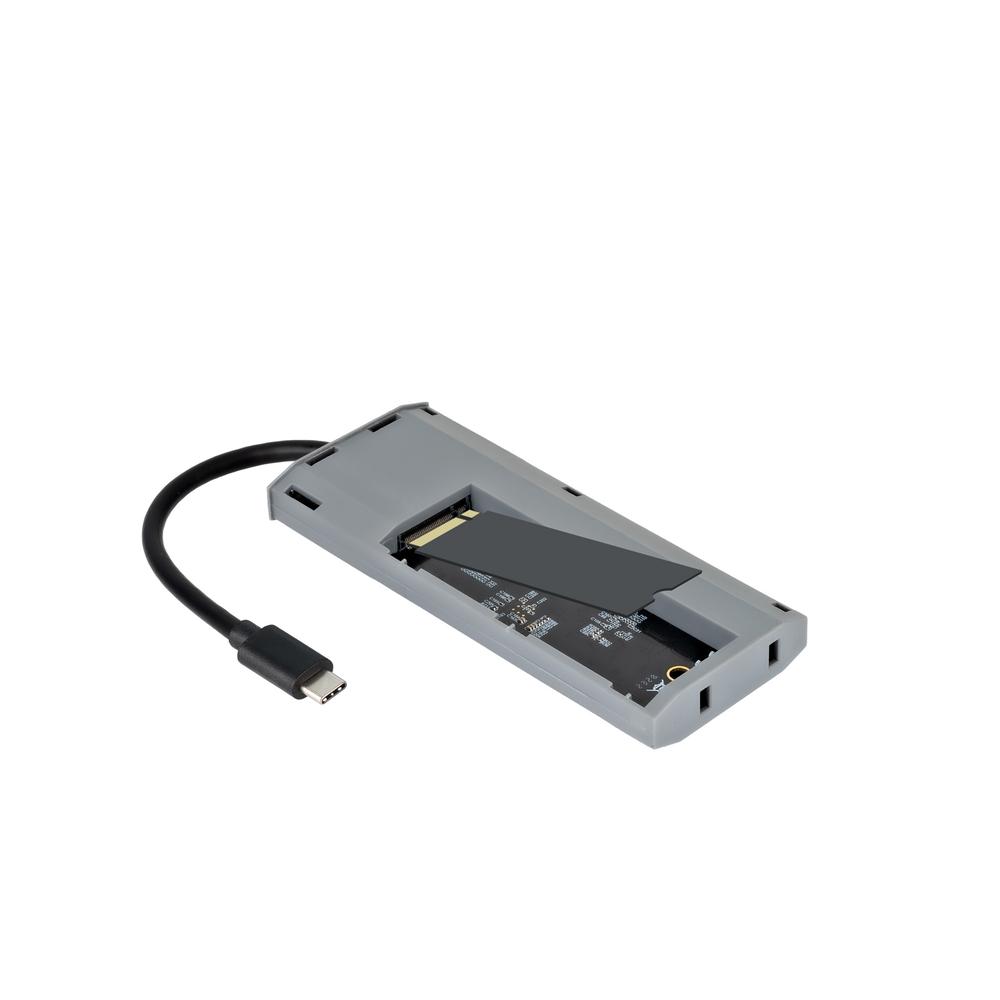 CARCASA DISCO DURO TOOQ TQE-2241G PARA SSD M.2 + HUB USB TIPO C 5 EN 1