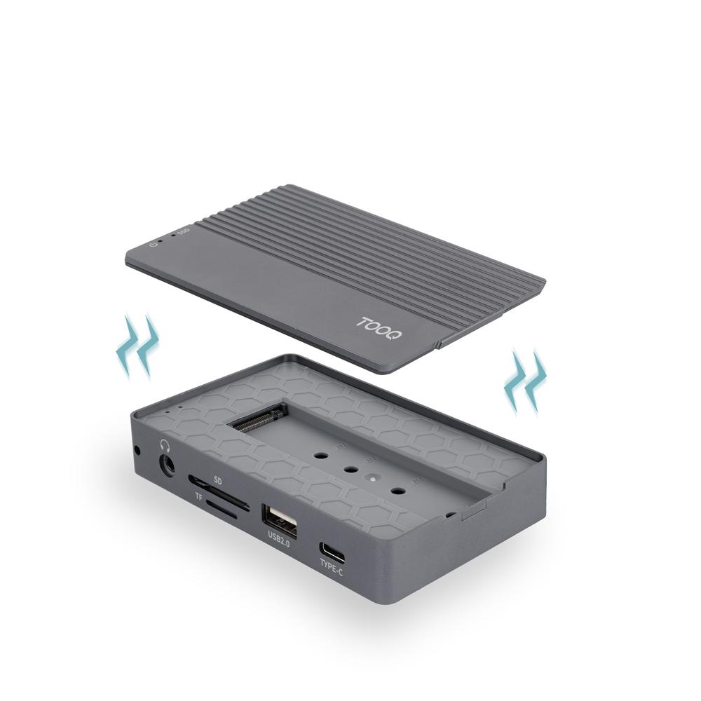 CARCASA DISCO DURO TOOQ TQE-2242G PARA SSD M.2 + HUB 11 EN 1