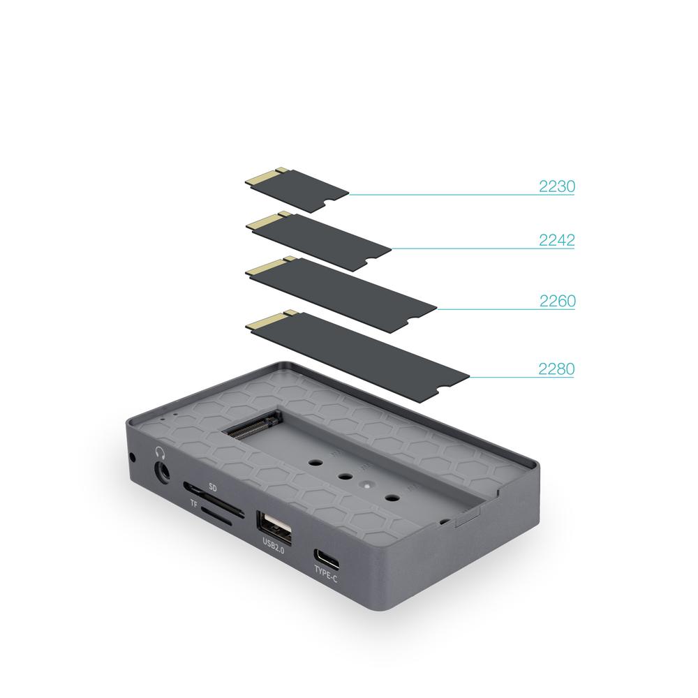 CARCASA DISCO DURO TOOQ TQE-2242G PARA SSD M.2 + HUB 11 EN 1
