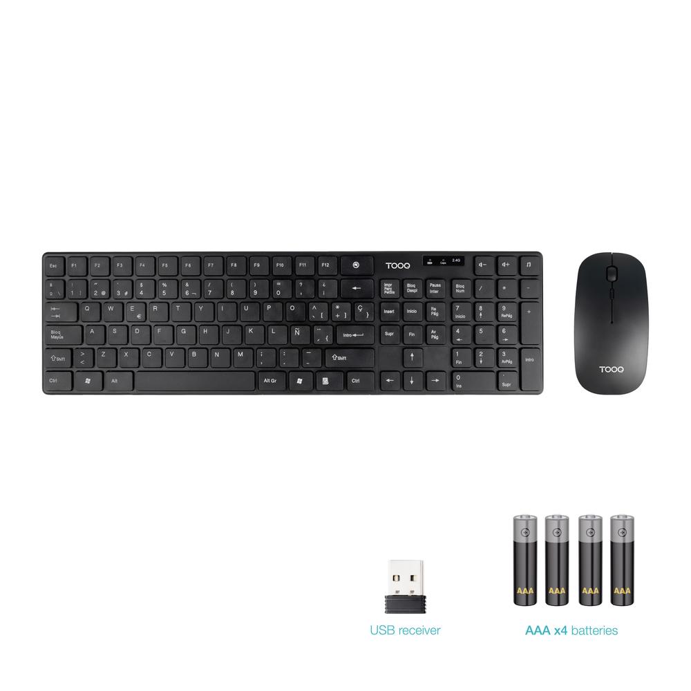 TECLADO + RATON TOOQ TQKMW-3102-B RF INALAMBRICO NEGRO