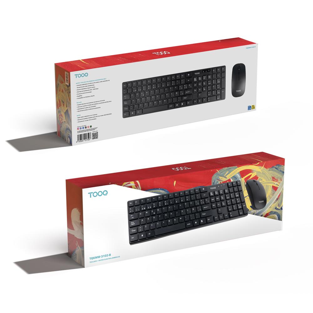 TECLADO + RATON TOOQ TQKMW-3102-B RF INALAMBRICO NEGRO