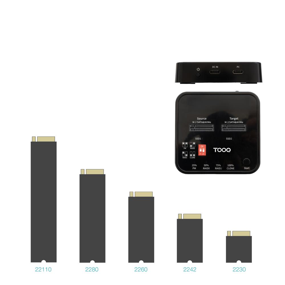 DUPLICADOR DISCO DURO SSD M.2 TOOQ TQDS-201B