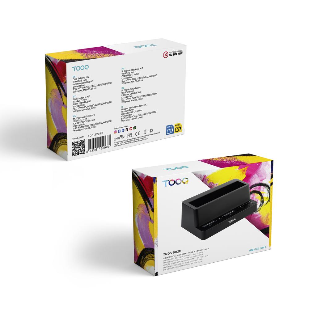 DUPLICADOR DISCO DURO SSD M.2 / 2.5"/3.5" TOOQ TQDS-502B