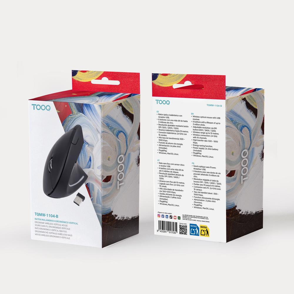 RATON VERTICAL INALAMBRICO TOOQ TQMWG-1104-B NEGRO