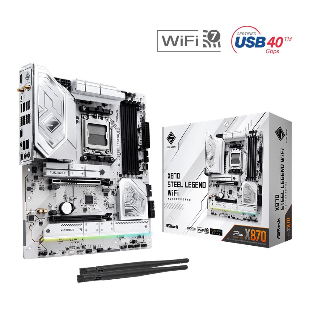 PLACA BASE ASROCK X870 STEEL LEGEND WIFI AM5 ATX/ 4X DDR5