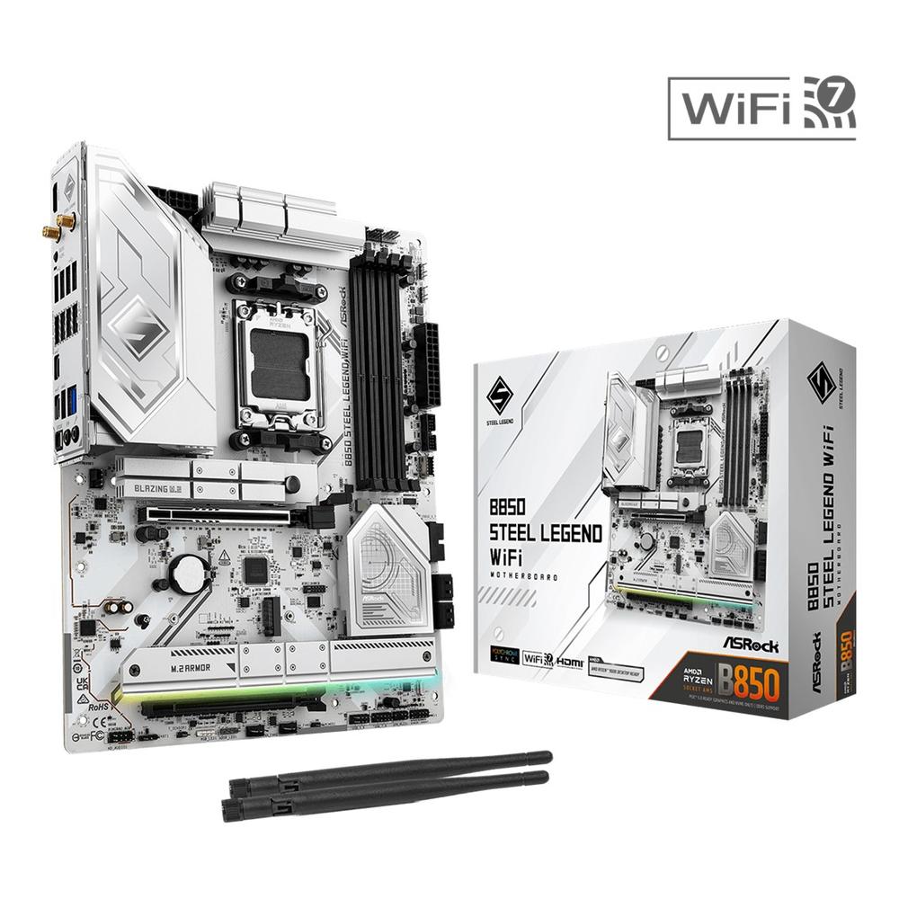 PLACA BASE ASROCK B850 STEEL LEGEND WIFI AM5 ATX/ 4X DDR5