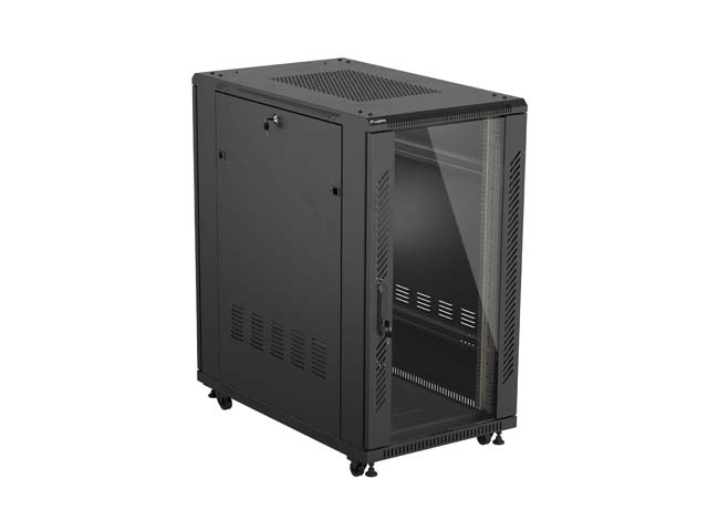 ARMARIO LANBERG RACK 19" 22U/ 600X1000 FLAT PACK PUERTA CRISTAL NEGRO
