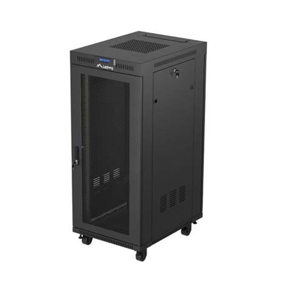 ARMARIO LANBERG RACK 19" 27U/ 600X800 FLAT PACK PUERTA MESH NEGRO CON LCD