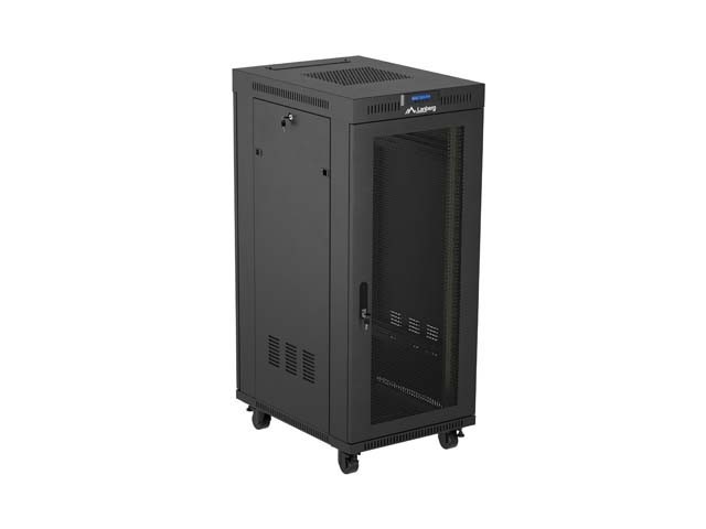 ARMARIO LANBERG RACK 19" 27U/ 600X800 FLAT PACK PUERTA MESH NEGRO CON LCD