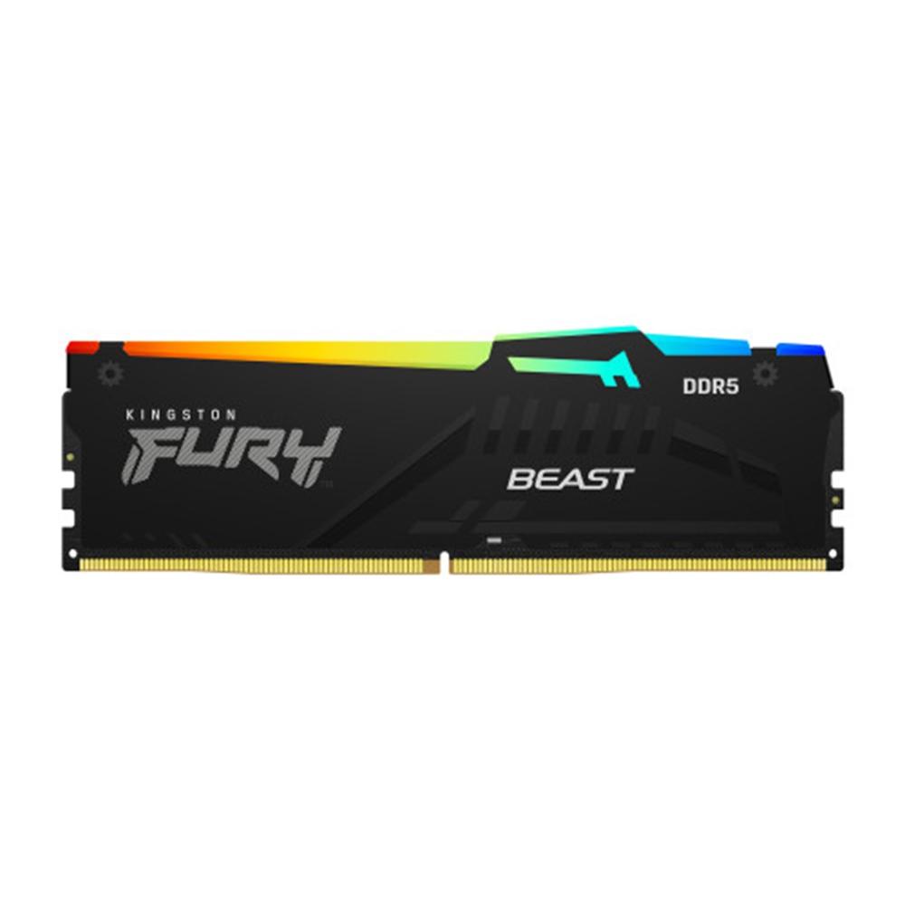 MEMORIA RAM DDR5 32GB KINGSTON / 5600MT/S / PC5-44800 / FURY BEAST RGB / CL36 / NEGRO