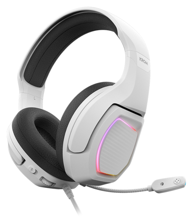 Krom Kopa 7.1 Auriculares Alámbrico Diadema Juego Negro, Blanco
