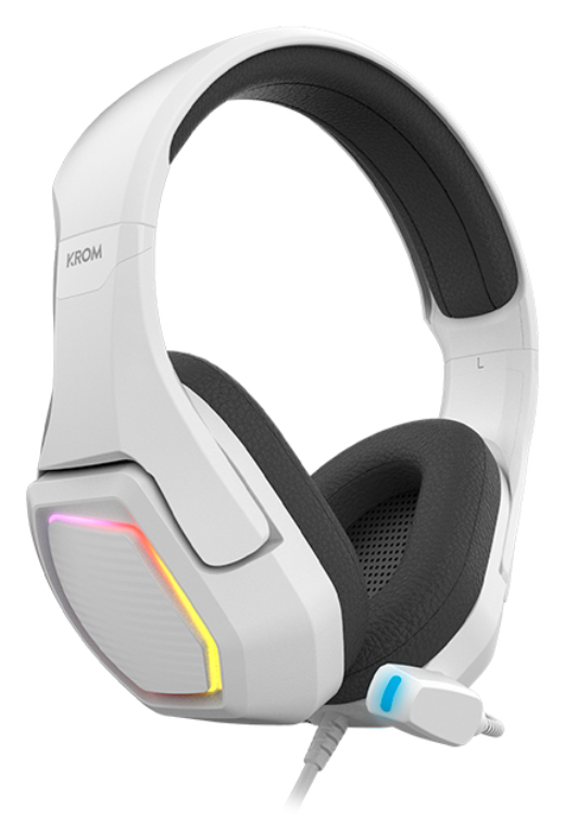 Krom Kopa 7.1 Auriculares Alámbrico Diadema Juego Negro, Blanco