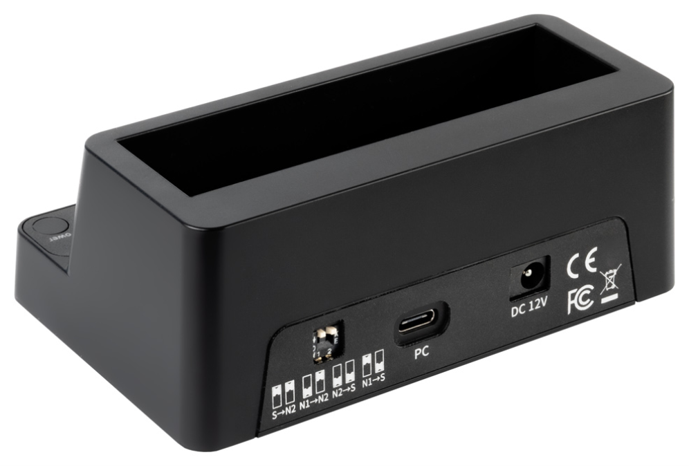 TooQ Docking Station USB-C 3.2 Gen 2 Dos Bahías para SSD M.2 NVMe + Bahía para 2,5"- 3,5" para HDD + Clonador, Negro