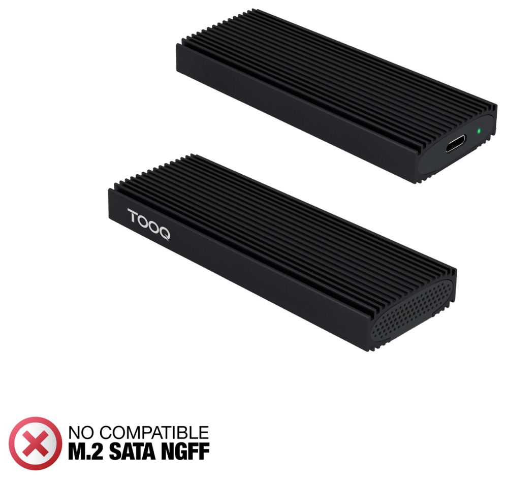 TooQ Caja Externa para SSD M.2 NVMe PICe, Negra
