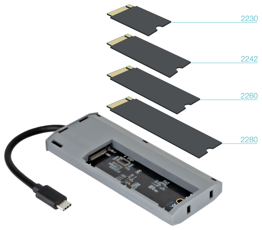 TooQ Caja externa para SSD M.2 NGFF/NVMe + HUB USB 3.2 Gen2 con 1xUSB-C/PD + 2xUSB-A + USB-C + HDMI, Gris