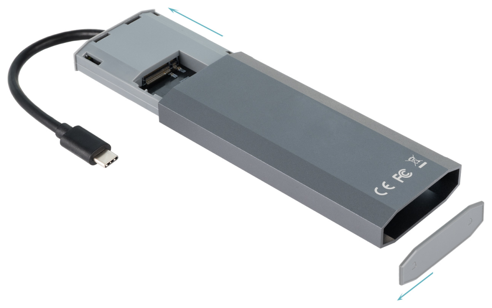 TooQ Caja externa para SSD M.2 NGFF/NVMe + HUB USB 3.2 Gen2 con 1xUSB-C/PD + 2xUSB-A + USB-C + HDMI, Gris