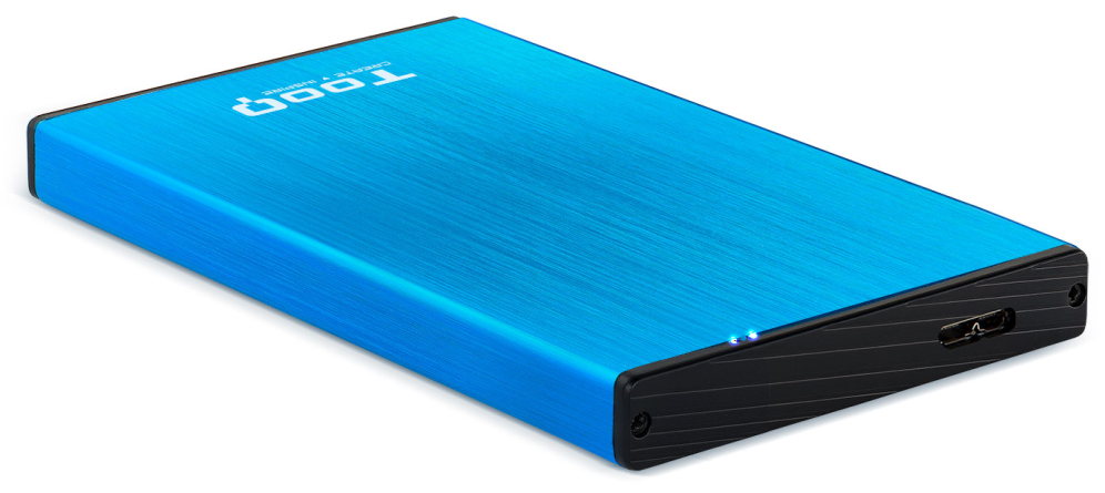 TooQ TQE-2527BL caja para disco duro externo Caja de disco duro (HDD) Negro, Azul 2.5"
