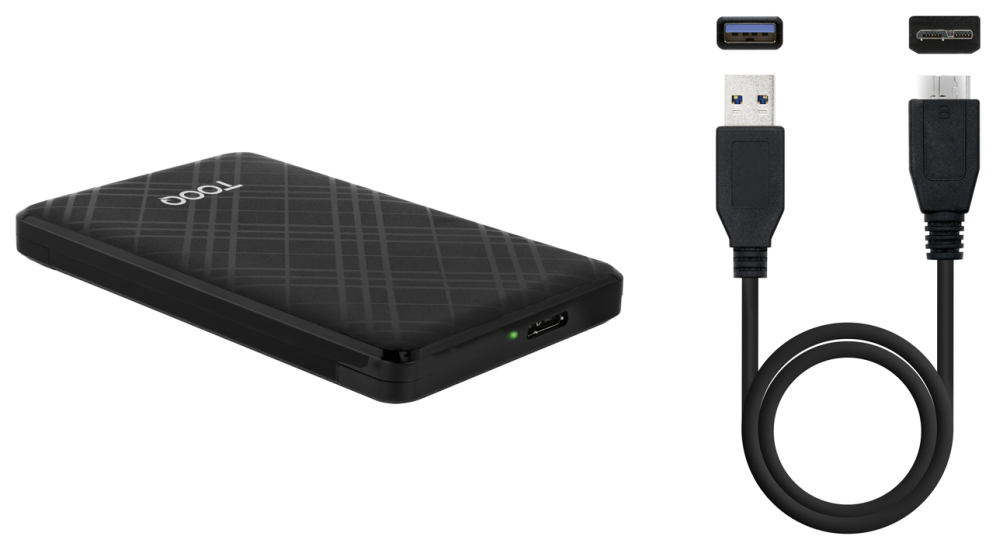 TooQ Caja Externa para Discos de 2,5” HDD/SSD, Negro