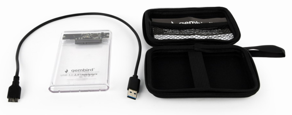 Gembird EE2-U3S9-6 caja para disco duro externo Caja de disco duro (HDD) Transparente 2.5"