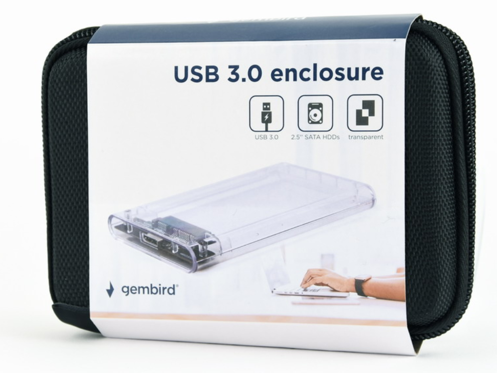 Gembird EE2-U3S9-6 caja para disco duro externo Caja de disco duro (HDD) Transparente 2.5"