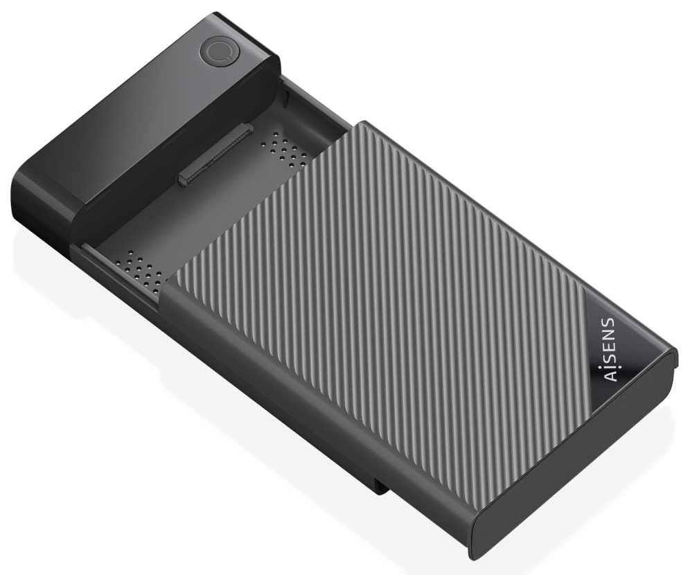 AISENS ASE-3529B caja para disco duro externo Caja de disco duro (HDD) Negro 3.5"