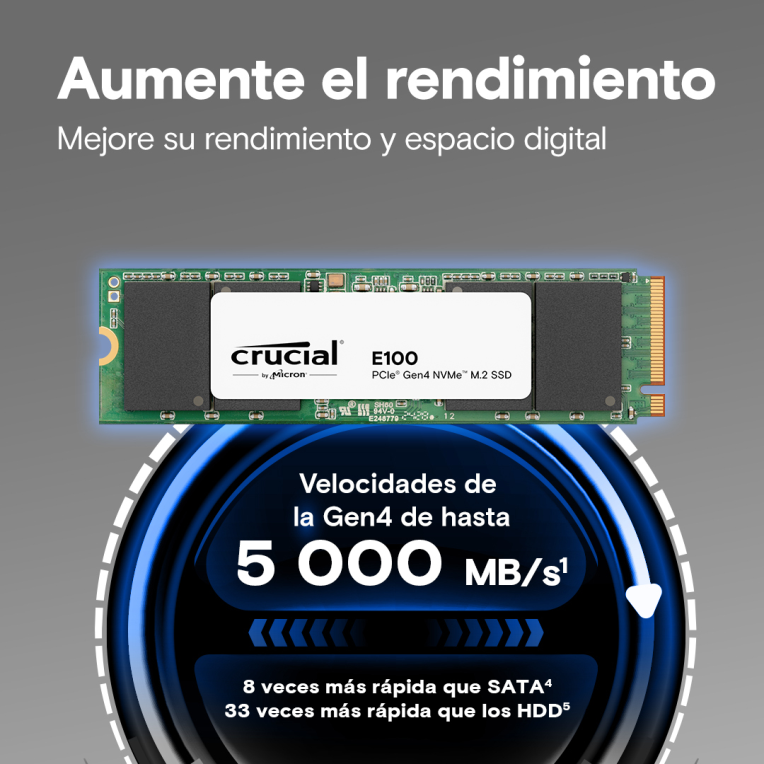 Crucial E100 2 TB M.2 PCI Express 4.0 NVMe