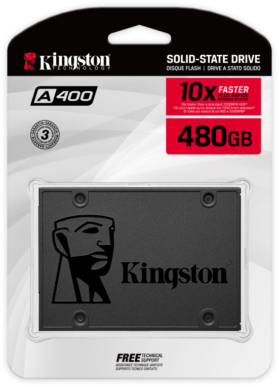 Kingston Technology A400 480 GB 2.5" Serial ATA III TLC