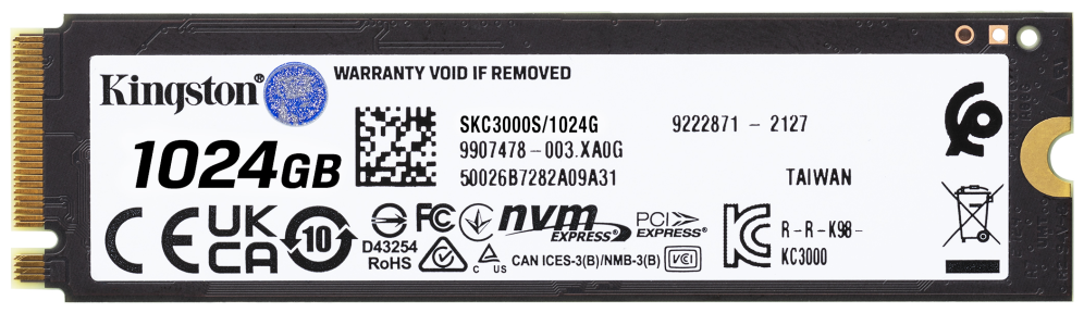 Kingston Technology 1024G KC3000 M.2 2280 NVMe SSD