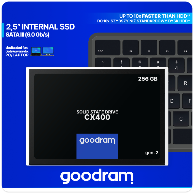 Goodram CX400 gen.2 256 GB 2.5" Serial ATA III 3D TLC NAND