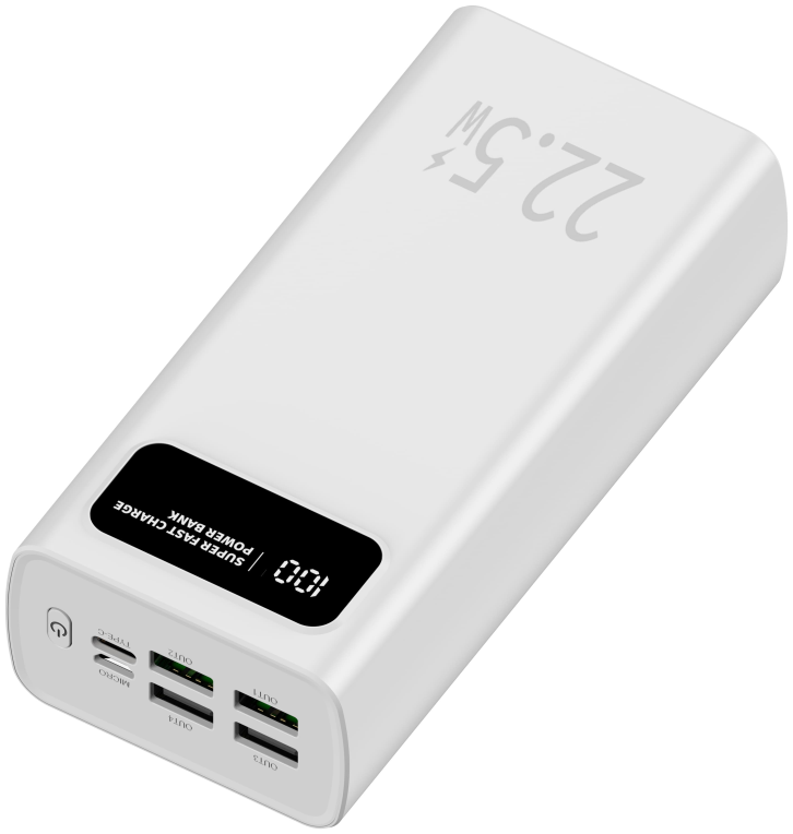 Leotec LEPOW30W22W batería externa Polímero de litio 30000 mAh Blanco