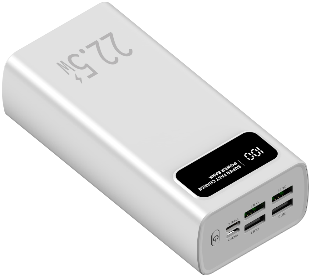Leotec LEPOW30W22W batería externa Polímero de litio 30000 mAh Blanco