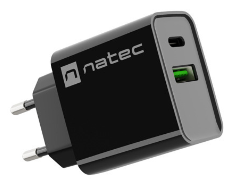 NATEC RIBERA Universal Negro Corriente alterna Carga rápida Interior