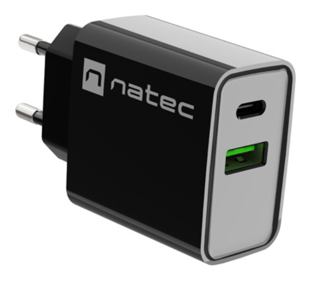 NATEC RIBERA Universal Negro Corriente alterna Carga rápida Interior
