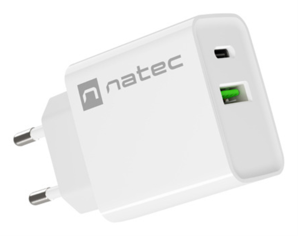 NATEC RIBERA Universal Blanco Corriente alterna Carga rápida Interior