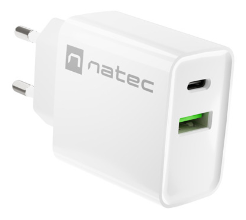 NATEC RIBERA Universal Blanco Corriente alterna Carga rápida Interior