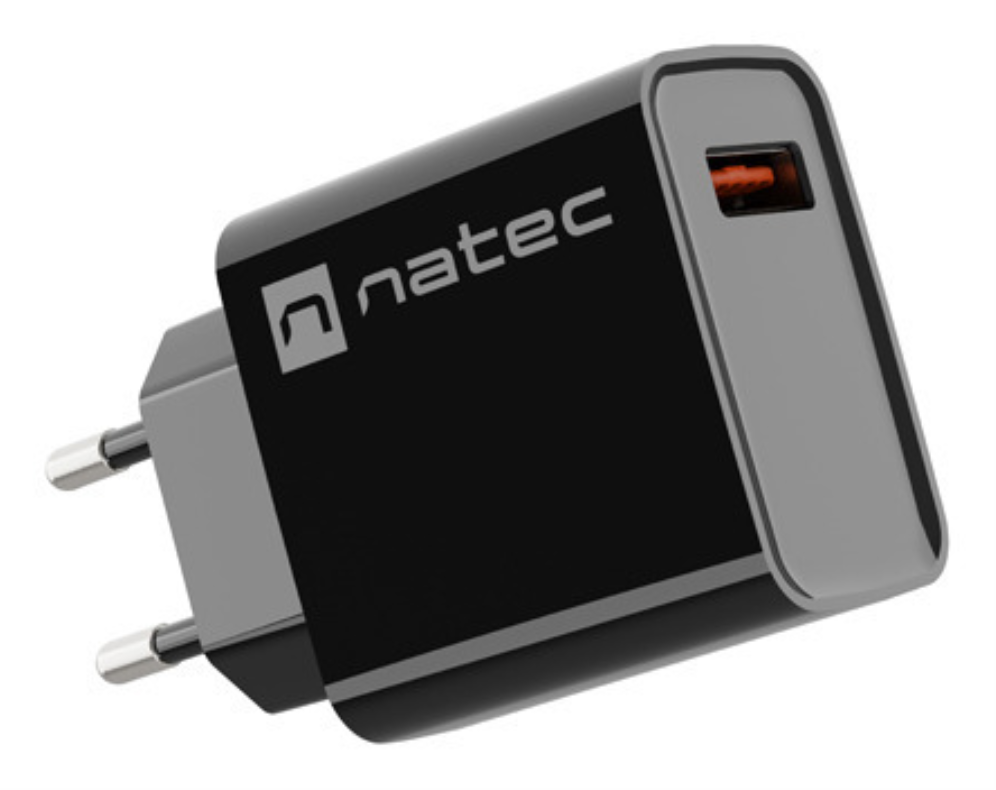NATEC RIBERA Universal Negro Corriente alterna Carga rápida Interior