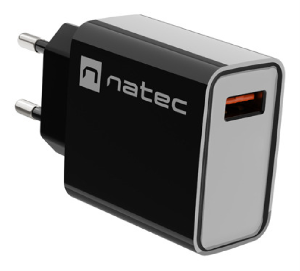 NATEC RIBERA Universal Negro Corriente alterna Carga rápida Interior